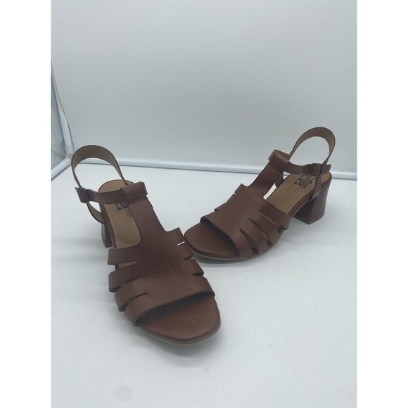 New Miz Mooz Boardwalk Leather Fisherman Heeled Sandals Brandy EU 41 US 9.5-10‎ - Picture 3 of 7